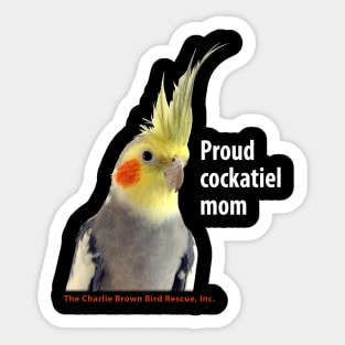 CB cockatiel mom - white type Sticker